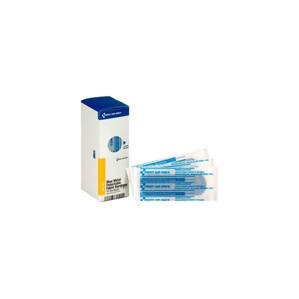 Acme United First Aid Only FAE-3011 SmartCompliance Refill Metal Detectable Bandages, 1"X3", Blue, 40/Box FAE-3011 - main